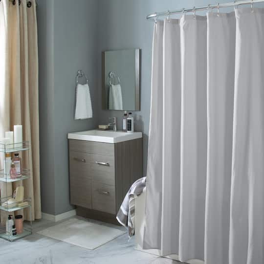 Bath Bliss Microfiber Soft Touch Diamond Design Shower Curtain Liner